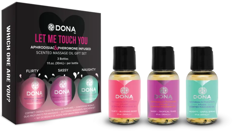 3-pack Dona Let Me Touch You Scented Massage Oil Aphrodisiac Oils By System Jo