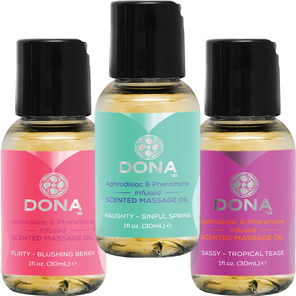 3-pack Dona Let Me Touch You Scented Massage Oil Aphrodisiac Oils By System Jo