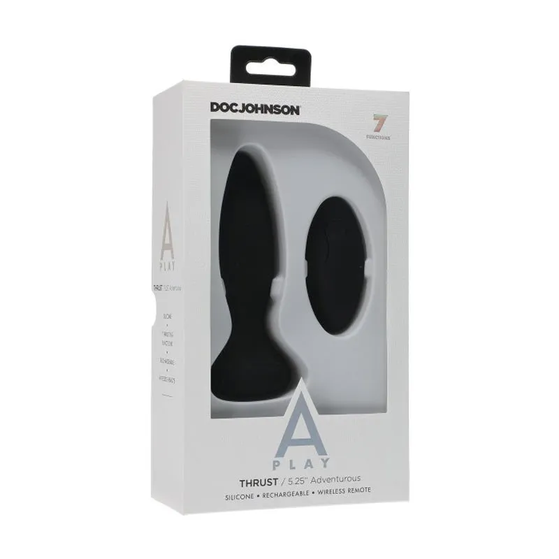A-Play Thrust Adventurous Rechargeable Silicone Anal Plug with Remote Black