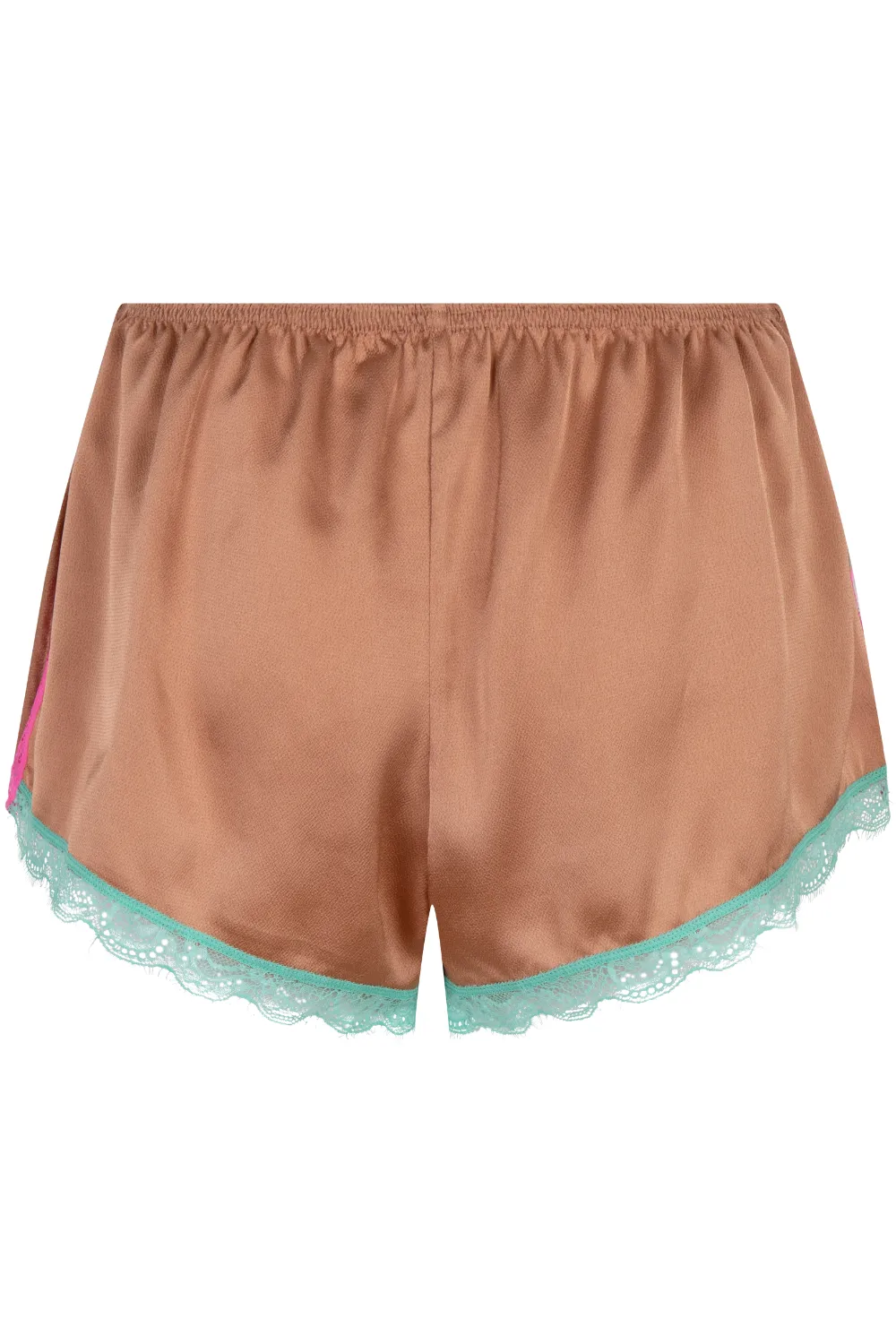 Apollo Satin Pyjama Shorts Brown. Size XS (UK 6)