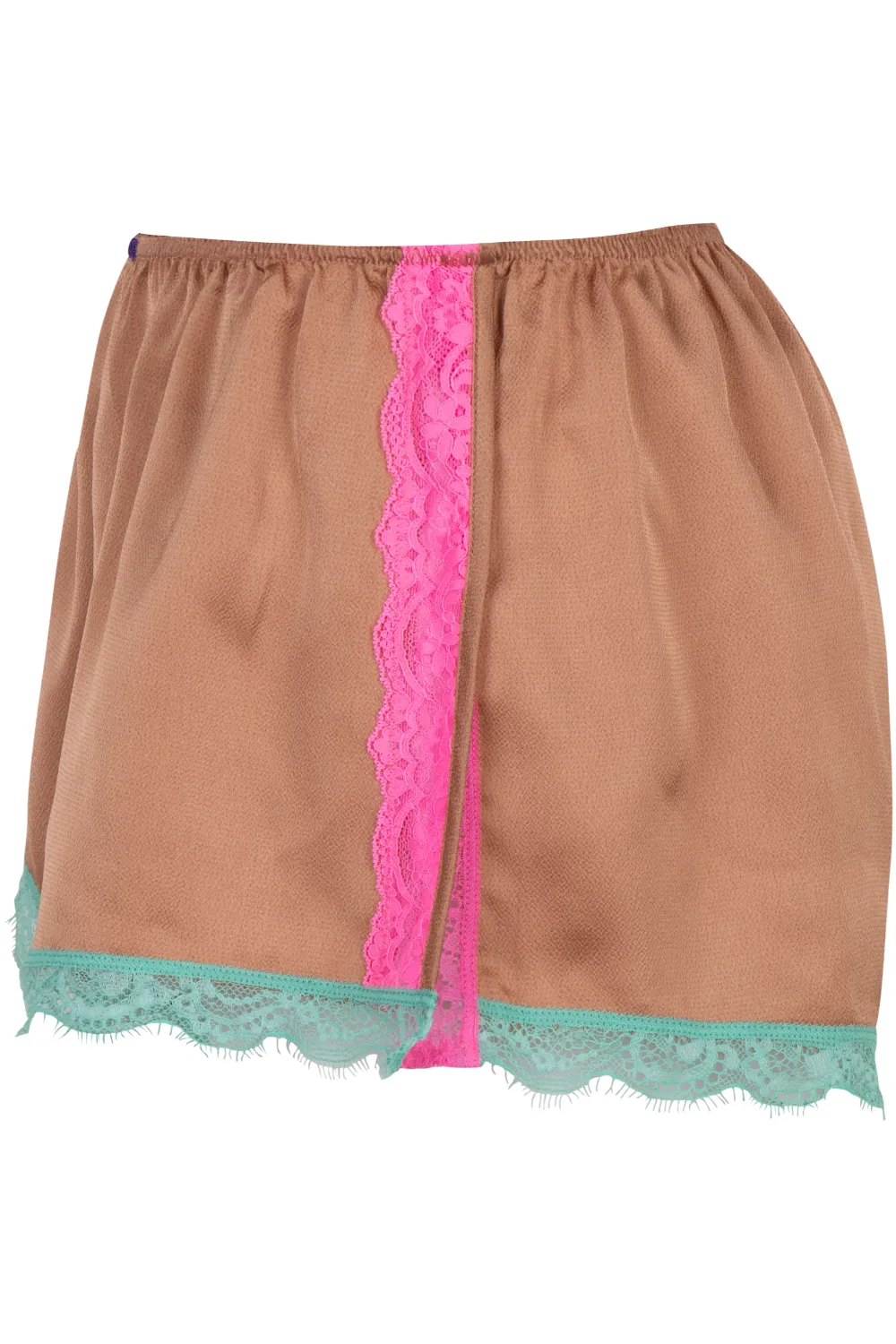 Apollo Satin Pyjama Shorts Brown. Size XS (UK 6)