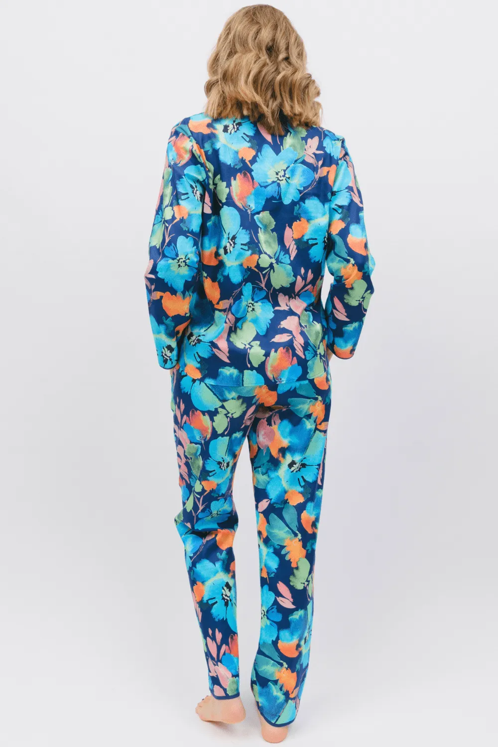 Bea Floral Print Long Sleeve Pyjama Top. Size UK 8