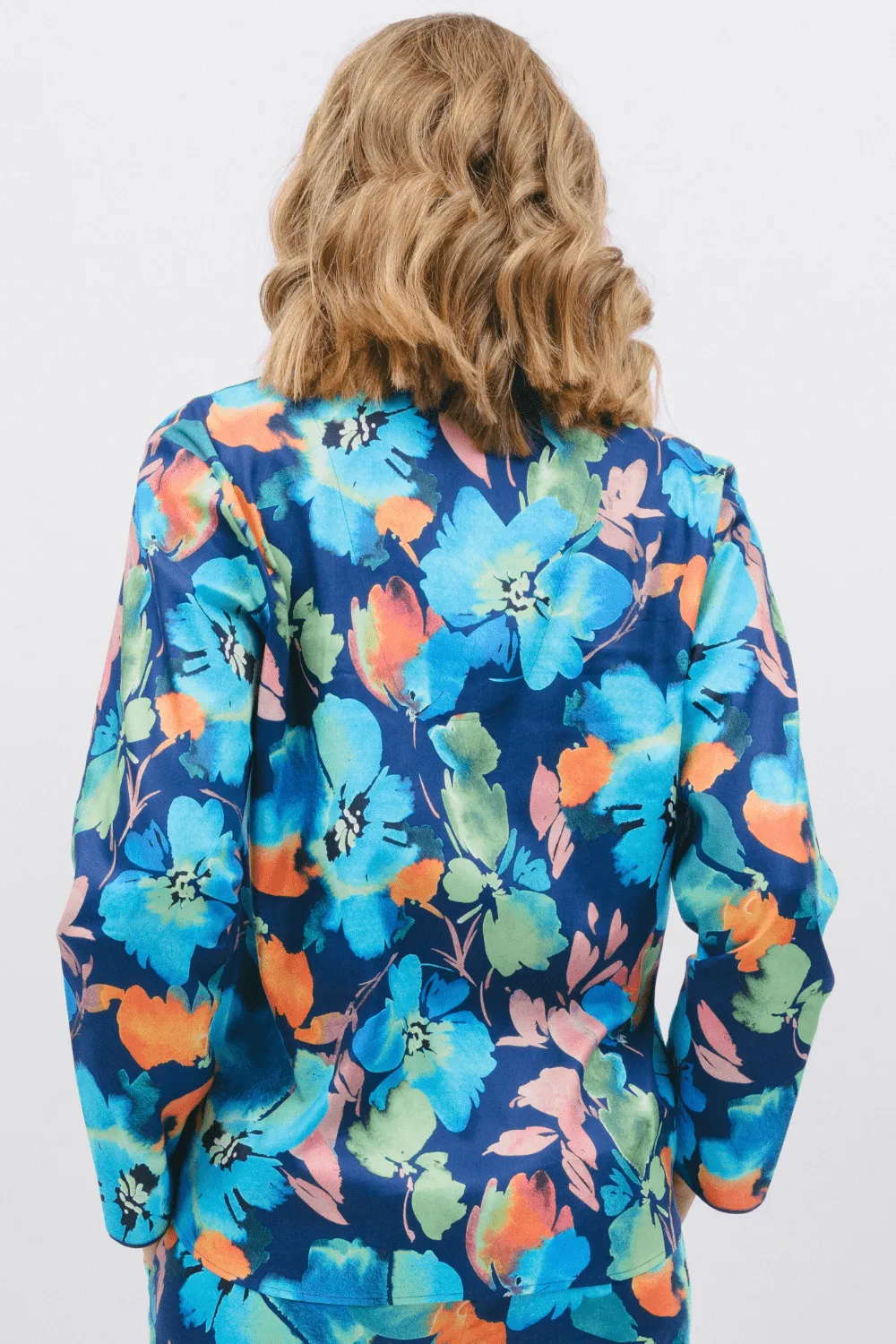 Bea Floral Print Long Sleeve Pyjama Top. Size UK 8