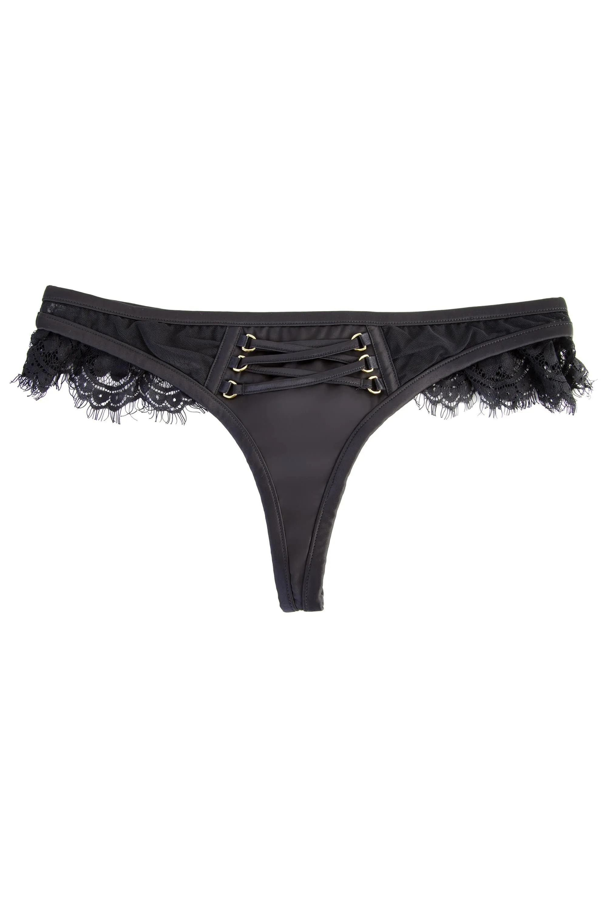 Bernadette Black Corset Front Thong