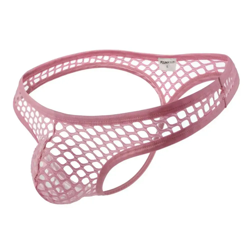 Big Mesh Underwear Men Sexy Thongs Transparent See Through Underpants G string Men T-back Panties Fishnet Gay Briefs for Man