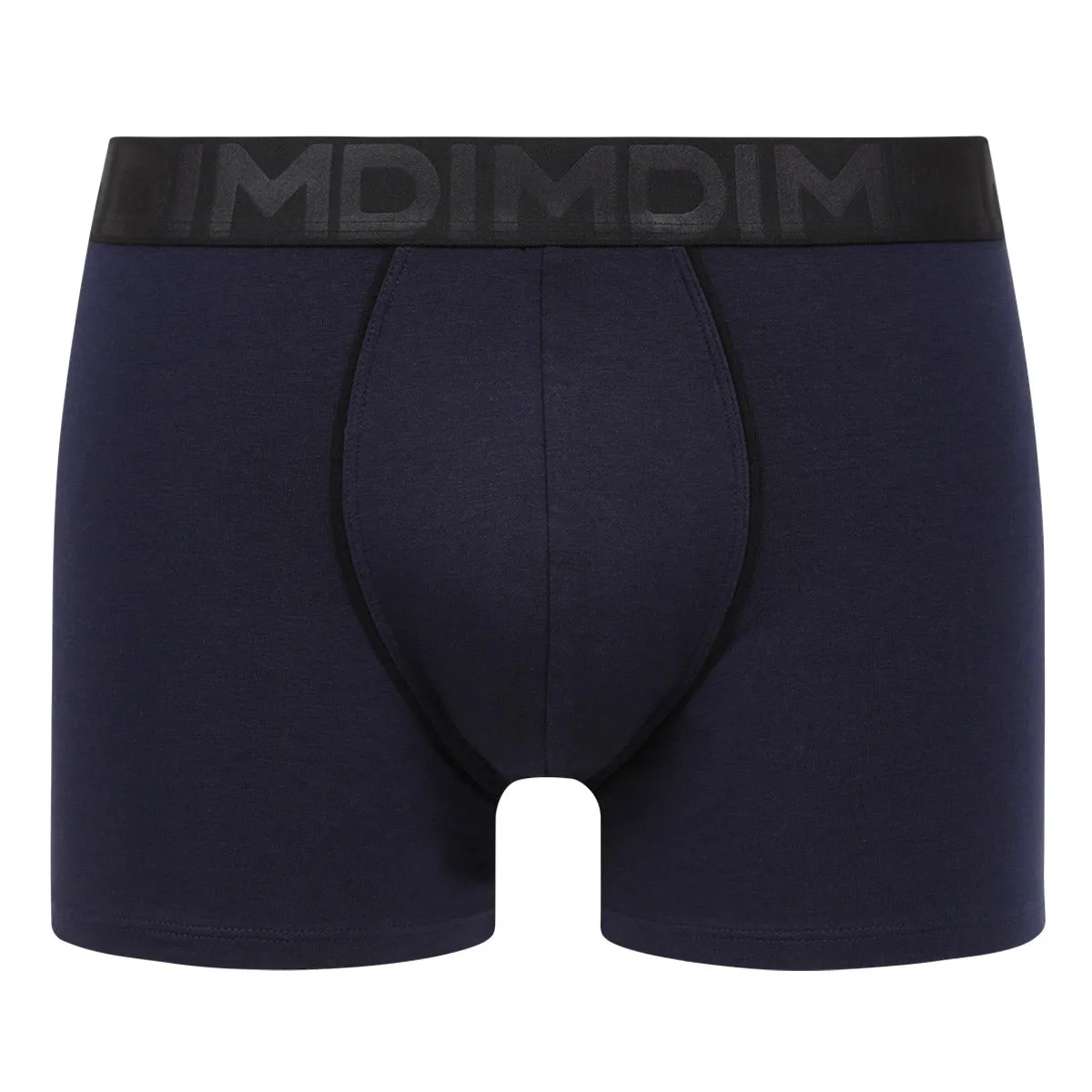 Boxer homme en coton modal à ceinture noire Bleu Minuit Dim Classic