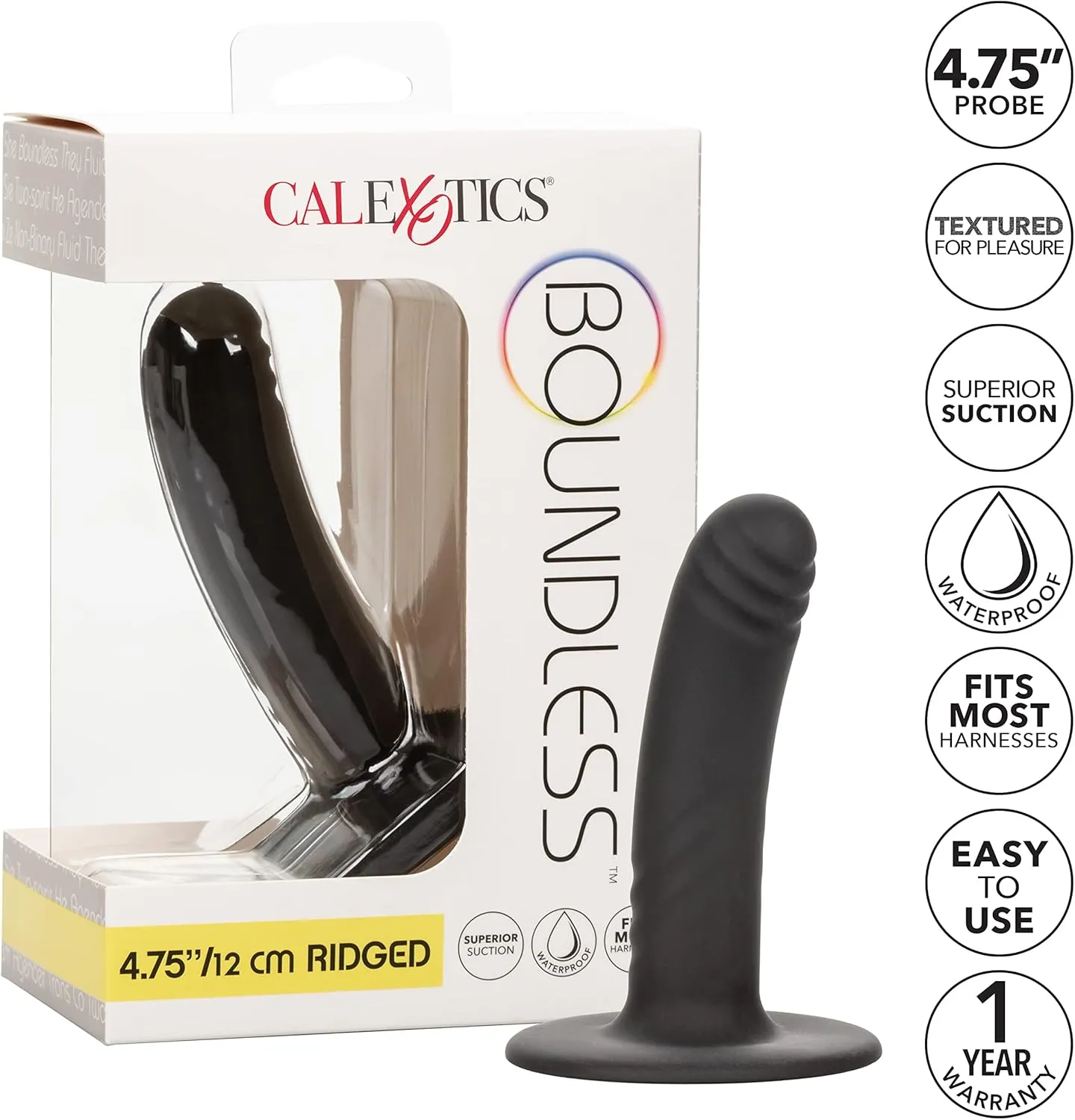 CalExotics Boundless 4.75/12cm Ridged Probe Dildo