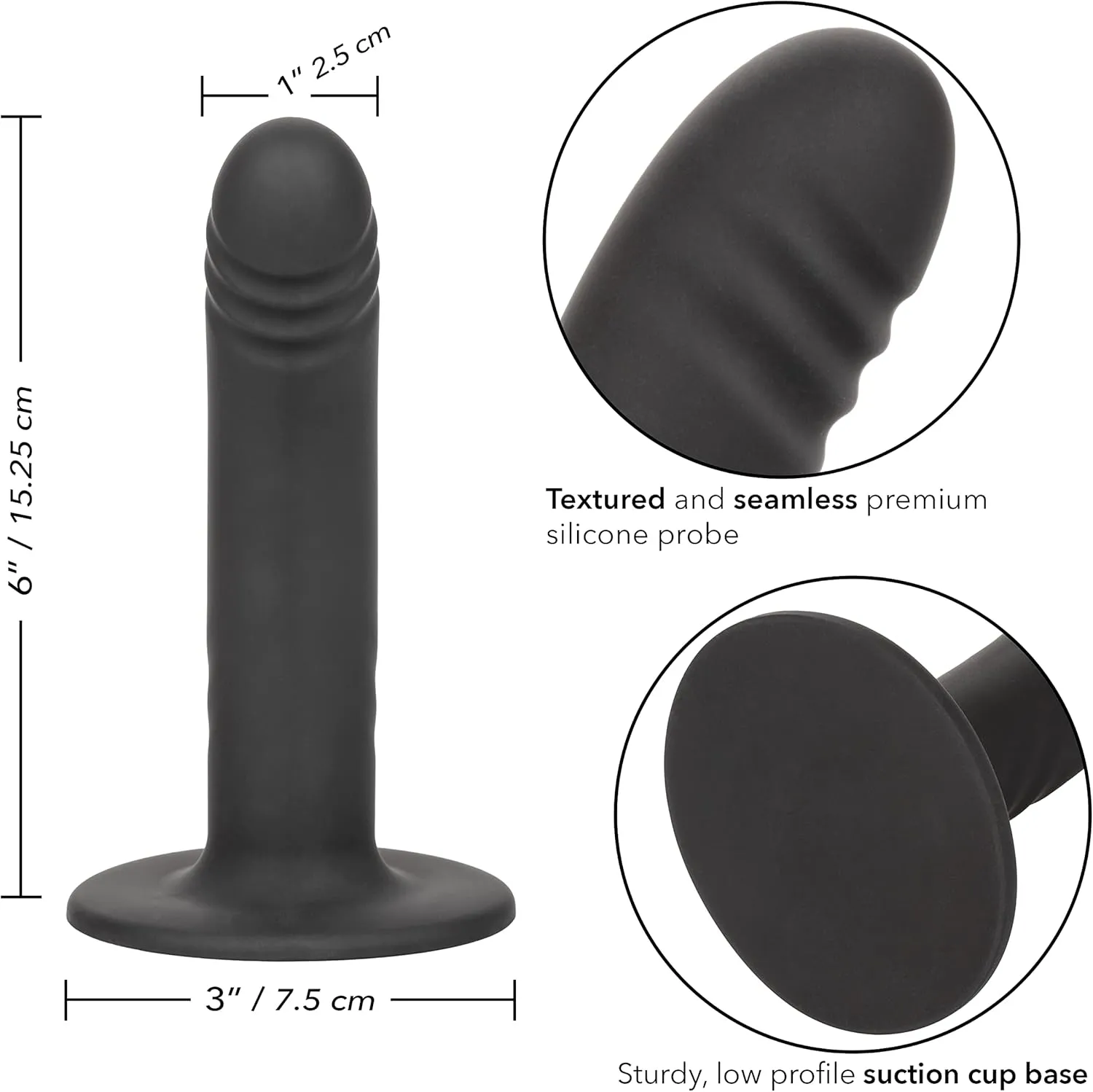 CalExotics Boundless 6/15.25cm Ridged Silicone Probe Dildo