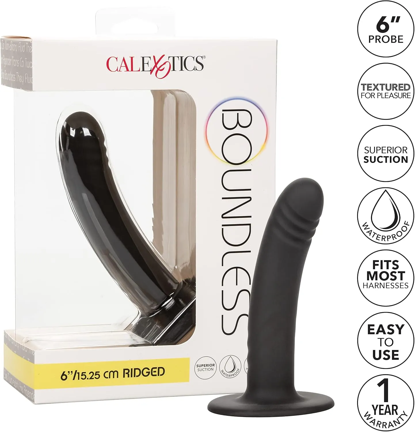CalExotics Boundless 6/15.25cm Ridged Silicone Probe Dildo
