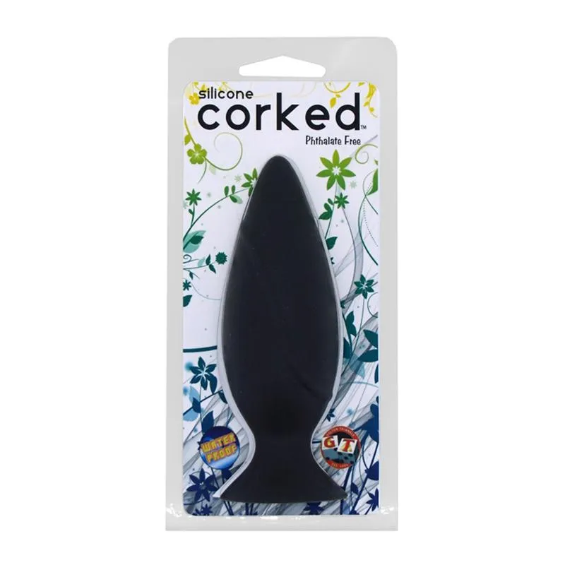 Corked Butt Plug  Medium - Charcoal