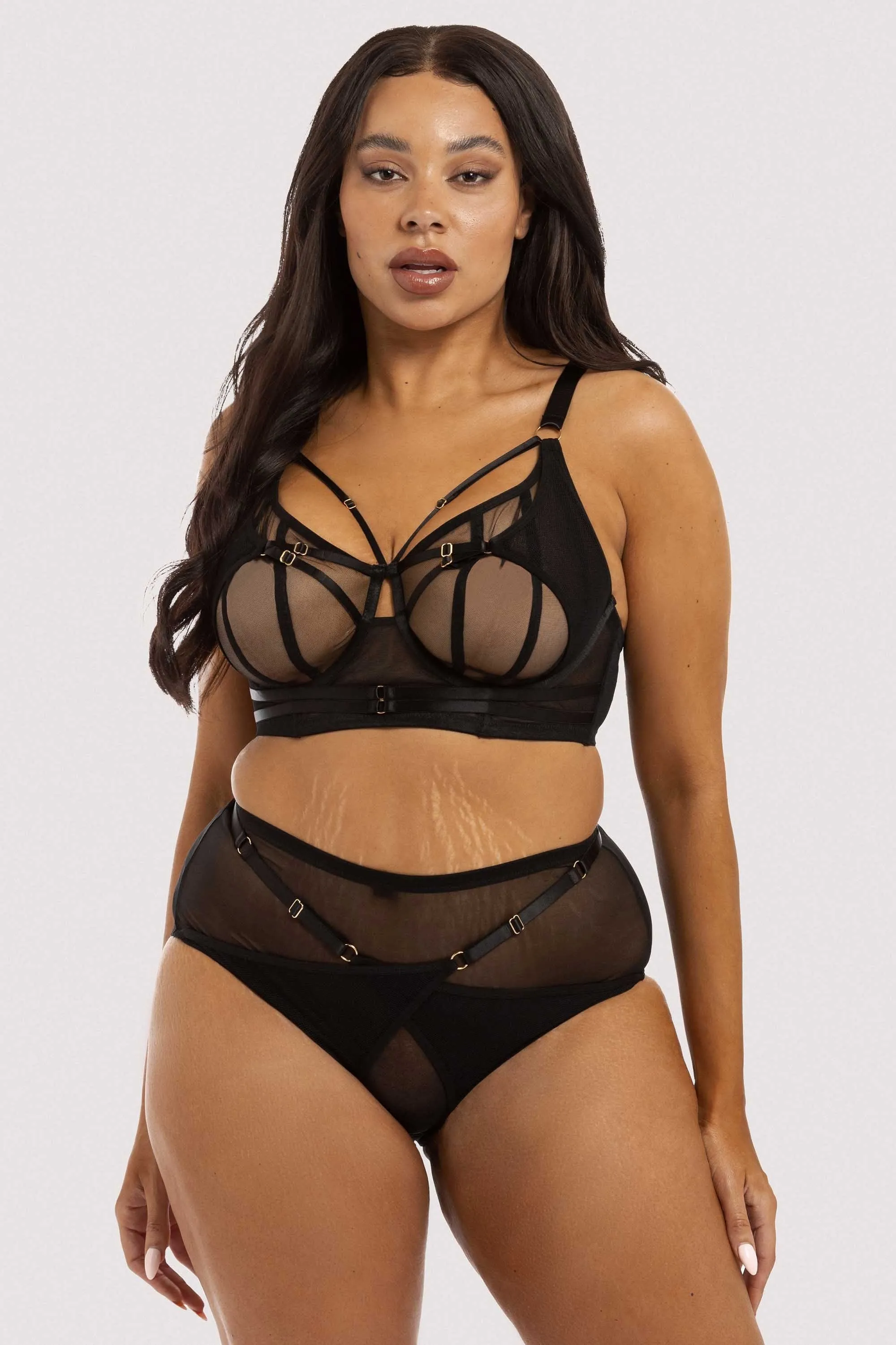 Eddie Black Crossover Wrap High Waist Brief