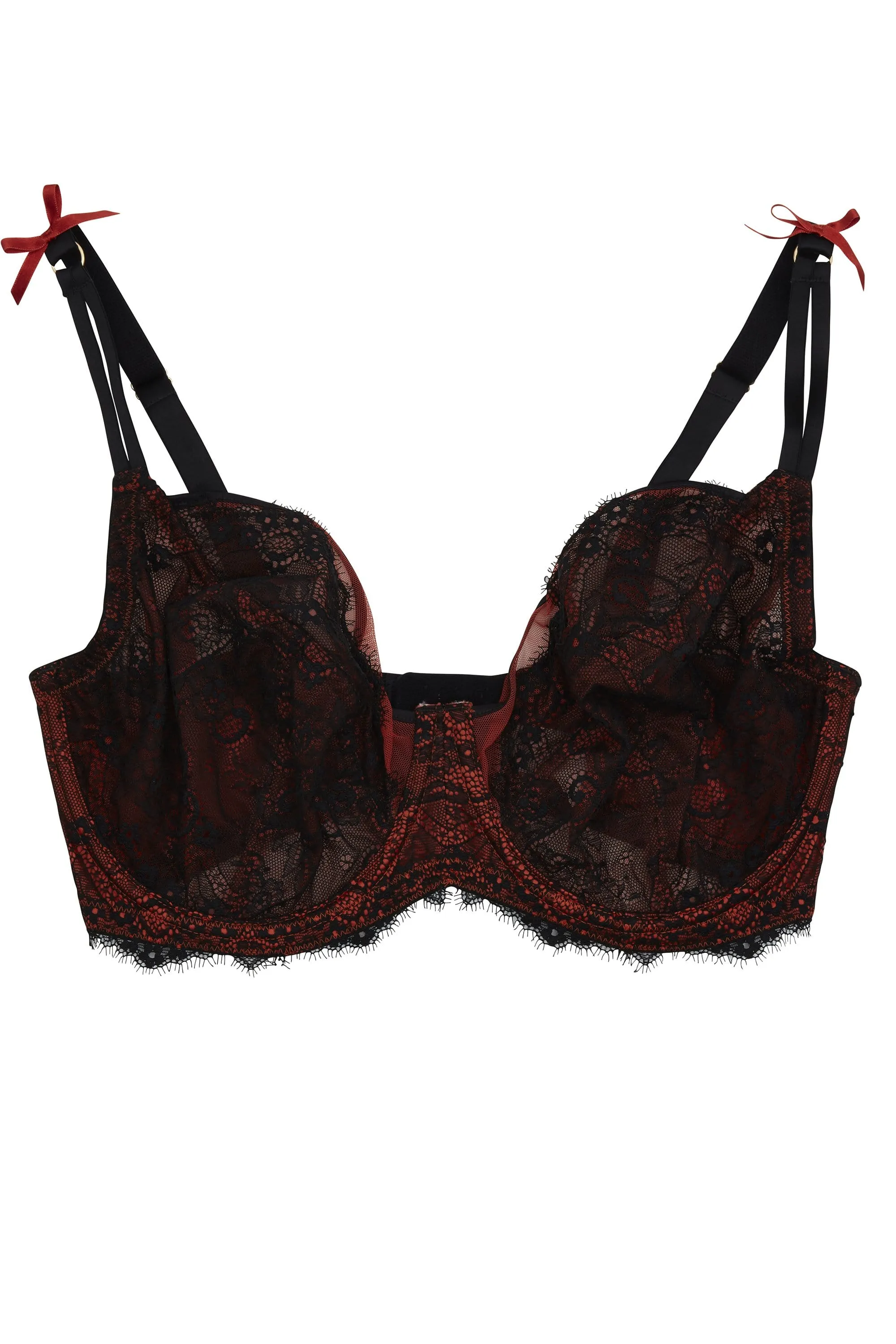 Ezmae Eyelash Lace Full Cup Fuller Bust Bra DD/E - K