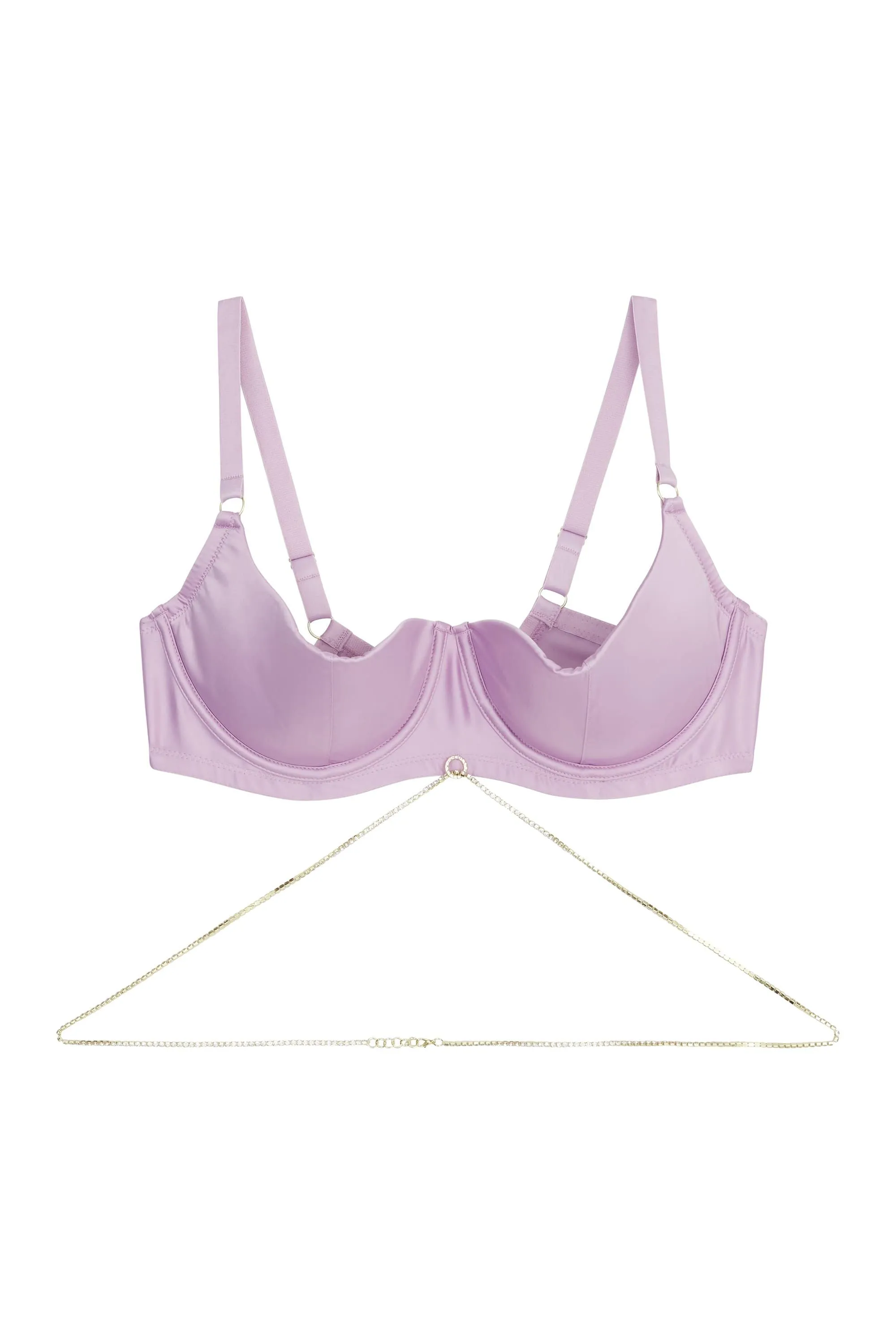Felicity Hayward Knox Chain Quarter Cup Bra Lilac Curve