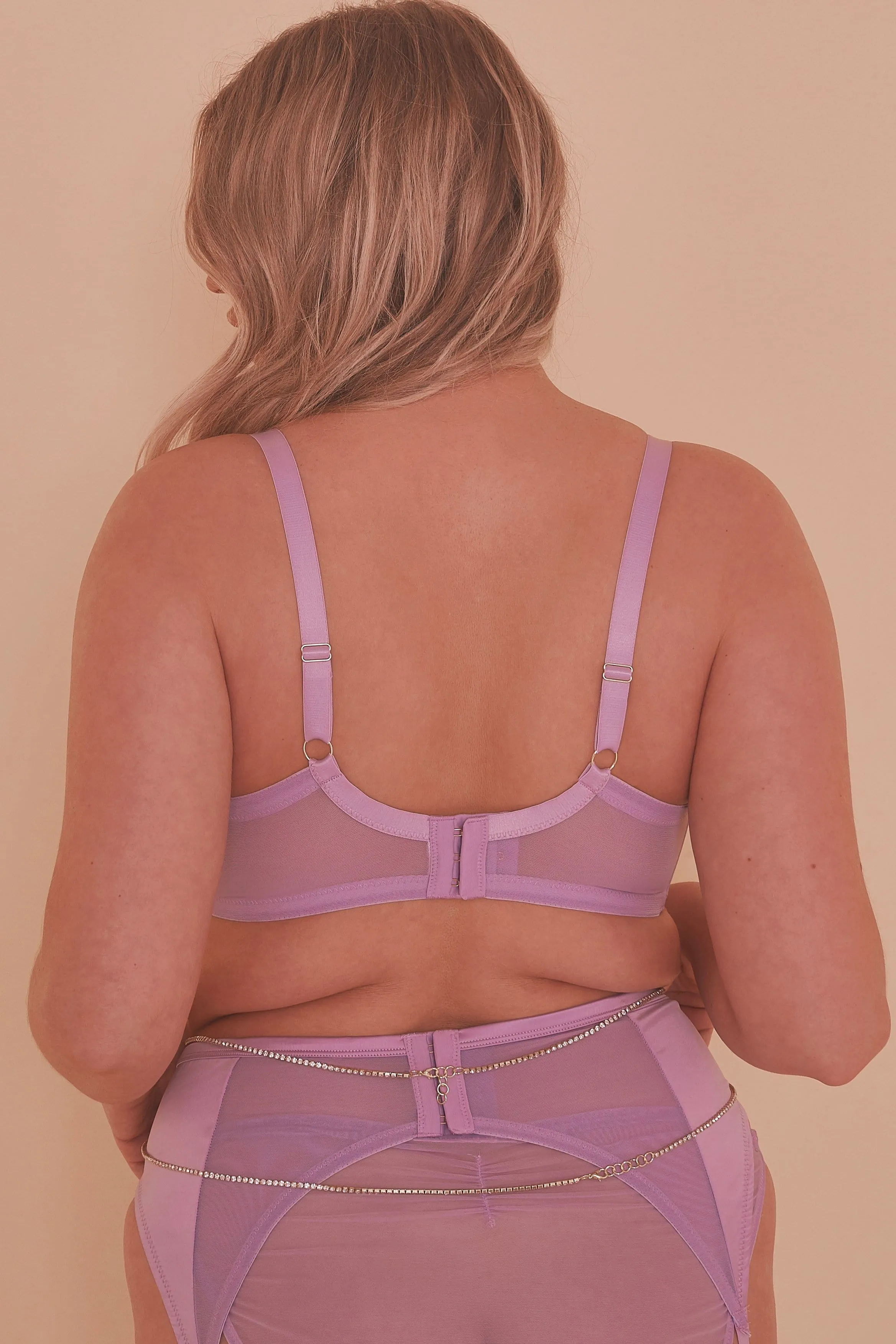 Felicity Hayward Knox Chain Quarter Cup Bra Lilac Curve