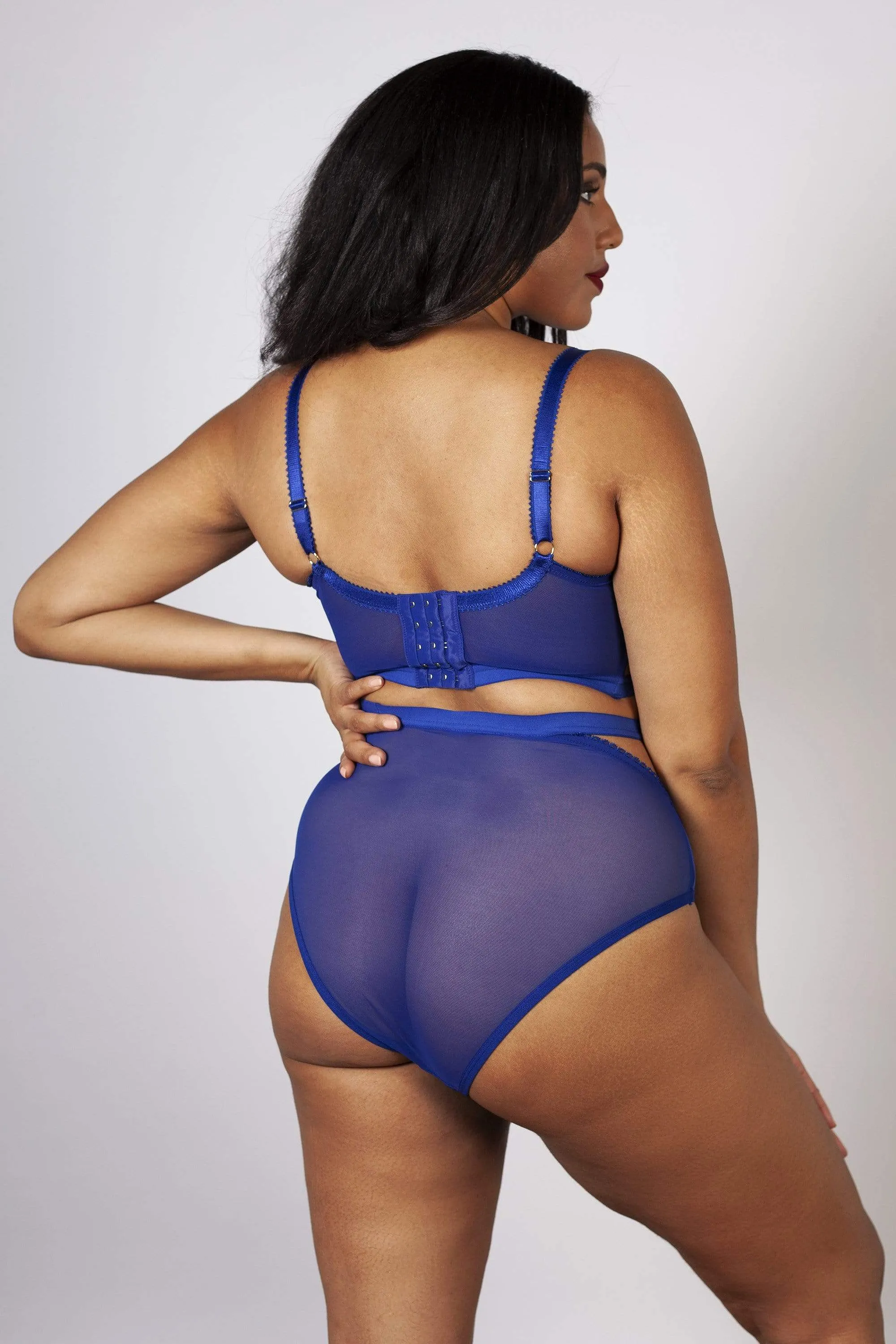 Harper Mesh Cut Out Bra Blue B - H
