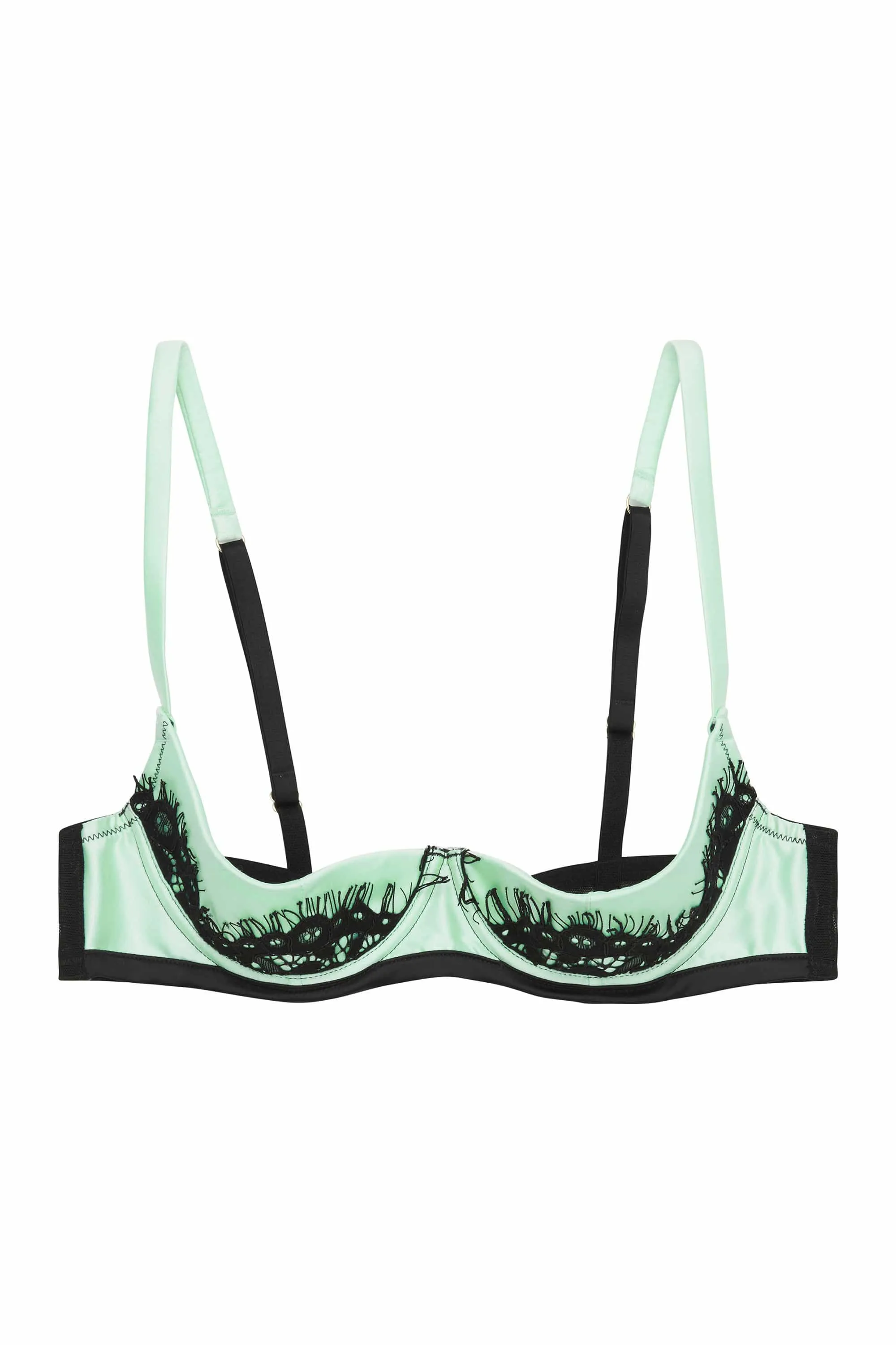 Hedy Mint Full Bust Lace Quarter Cup Bra DD - G
