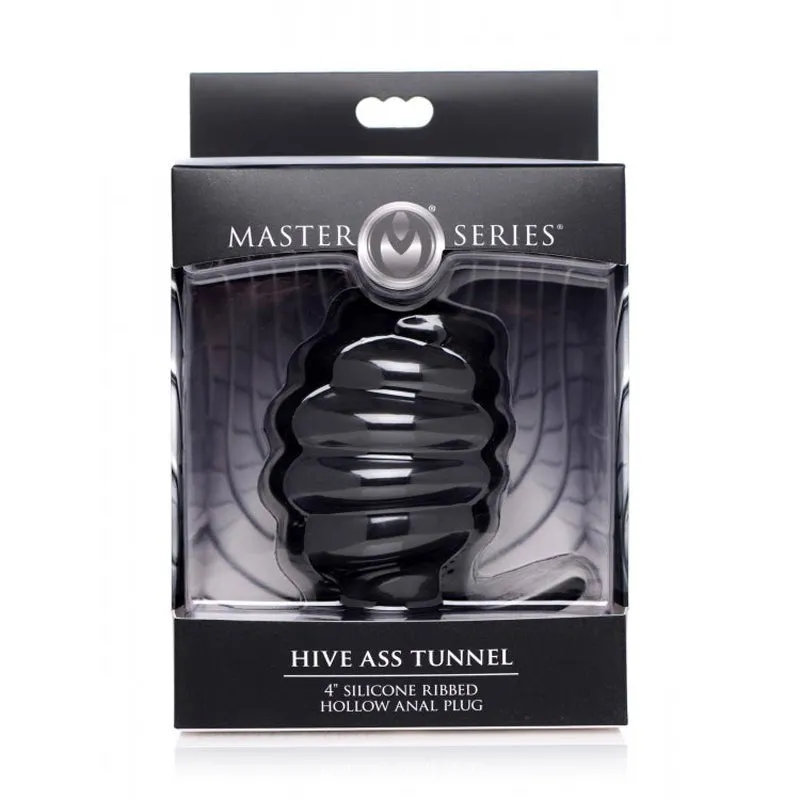 Hive Ass Tunnel 4 Silicone Ribbed Hollow Anal Plug - Large