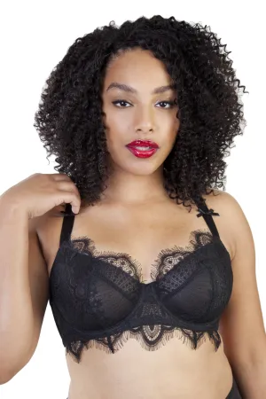 Holly Black Mesh & Lace Bra