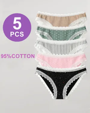 Lace Edge Print Panties