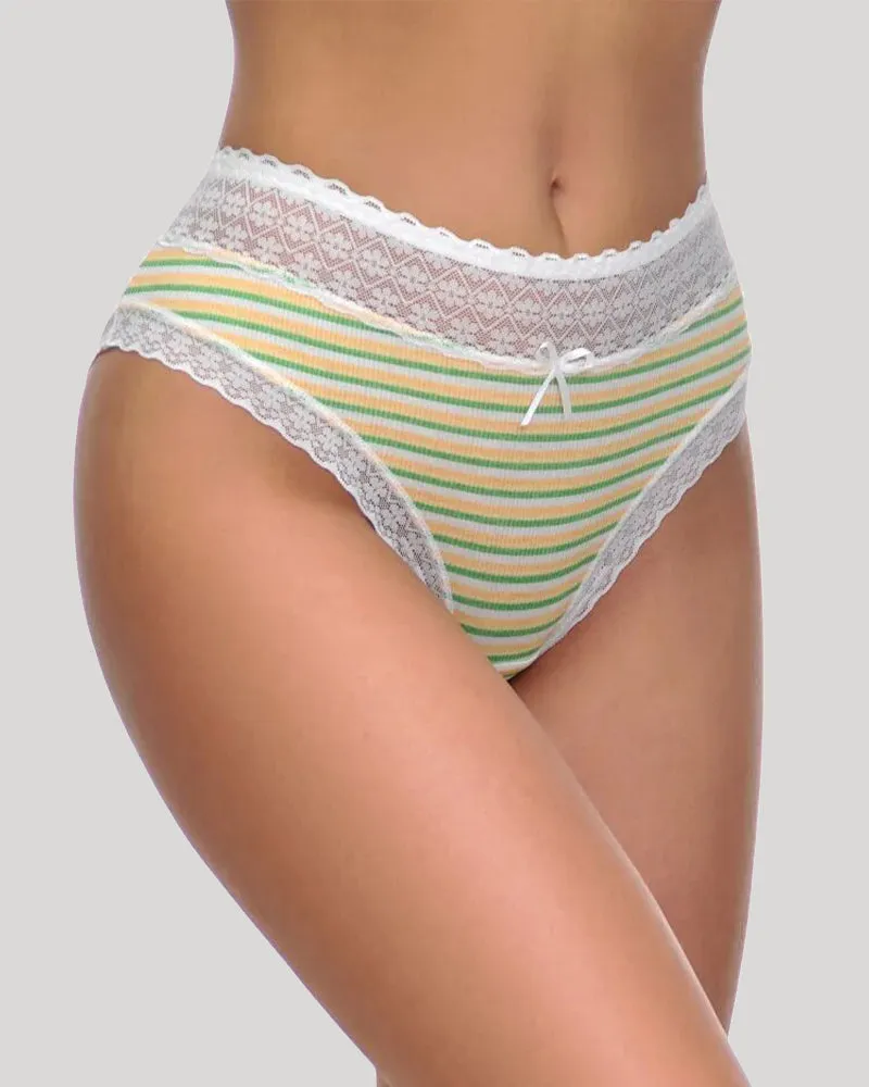 Lace print stripes Panties