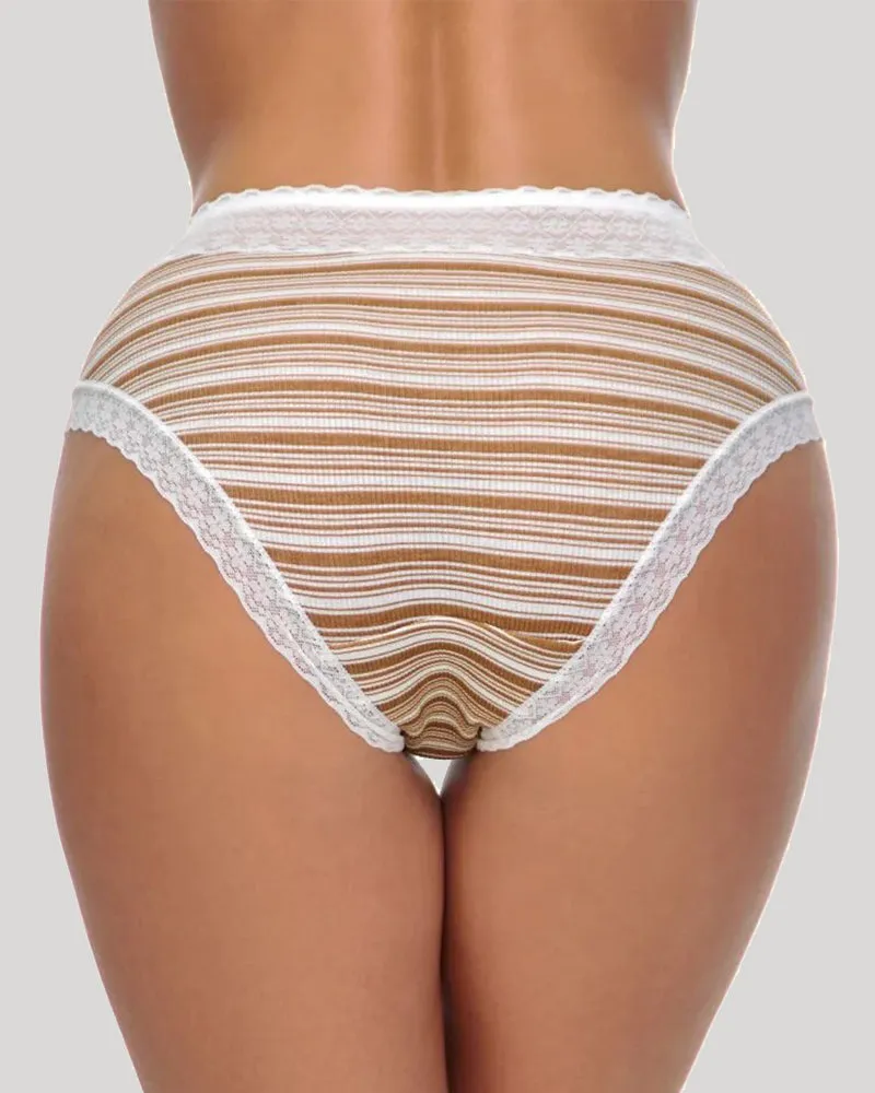 Lace print stripes Panties