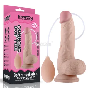 Lovetoy Cumming Softee Soft Ejaculation Cock 8'' with Balls Squirting Dildo