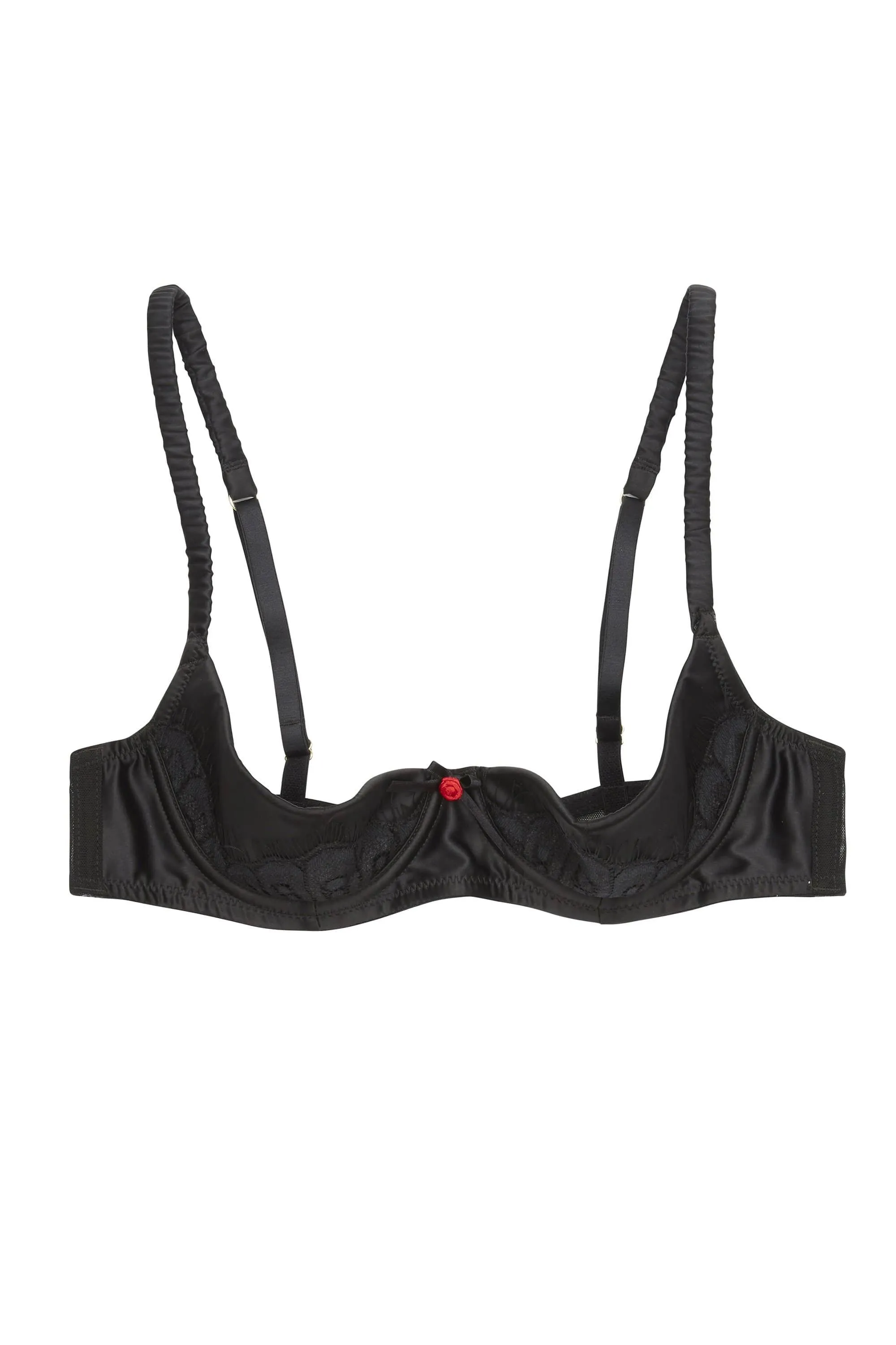 Marlene Black 1/4 Cup with Lace A - D Cups