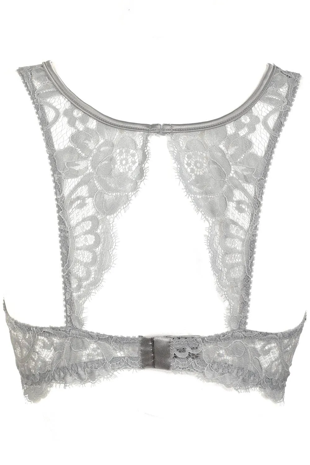 Marlene Fantasy Bra with Swarovski Crystals in Grey. Size UK 32B