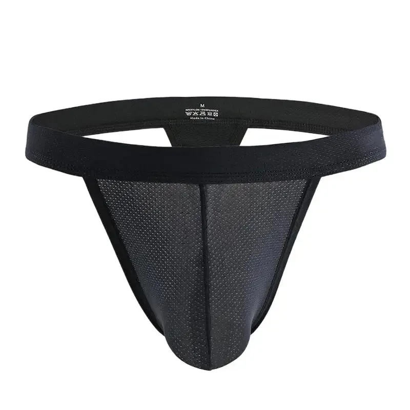 Men's Mesh Breathable Thongs Sexy Underwear T-Back Briefs G-String U Pouch Men Lingerie Panties Tangas Underpants