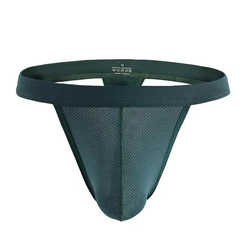 Men's Mesh Breathable Thongs Sexy Underwear T-Back Briefs G-String U Pouch Men Lingerie Panties Tangas Underpants