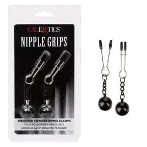 Nipple Grips Weighted Tweezer Nipple Clamps  -Silver
