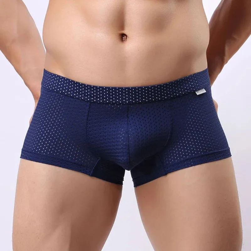 #PB Men Underwear Mesh Breathable Boxer Shorts