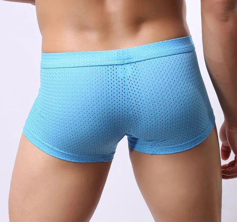 #PB Men Underwear Mesh Breathable Boxer Shorts