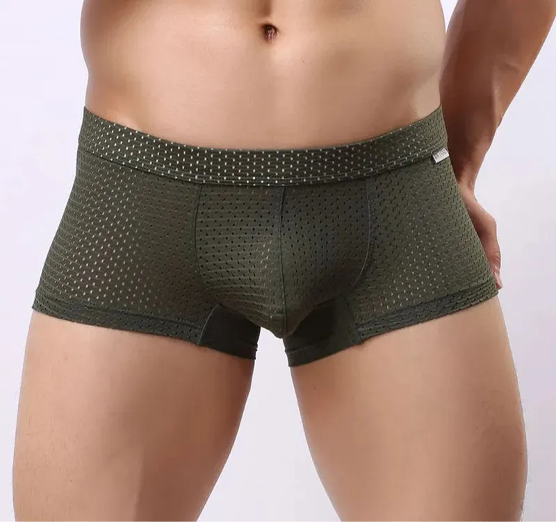 #PB Men Underwear Mesh Breathable Boxer Shorts