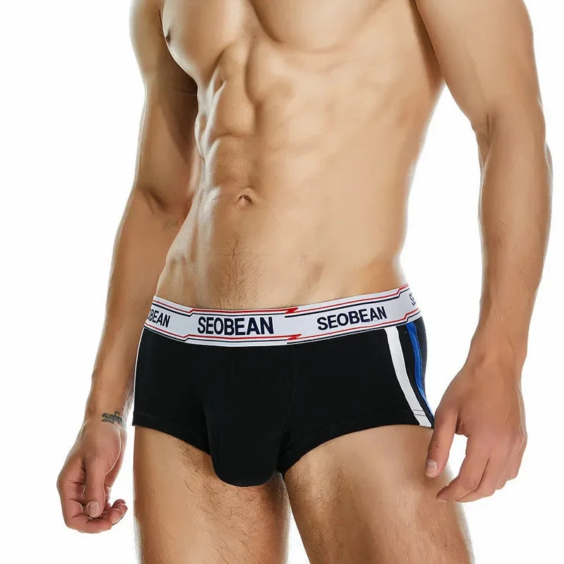 #PB Men's Boxers Briefs Breathable Cotton Underwear