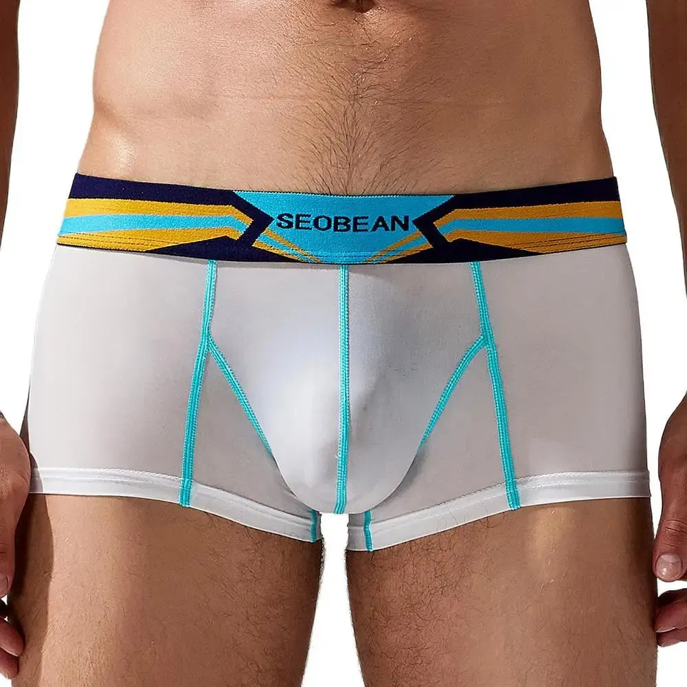 #PB Mens Boxers Ice Silk Breathable Underpants