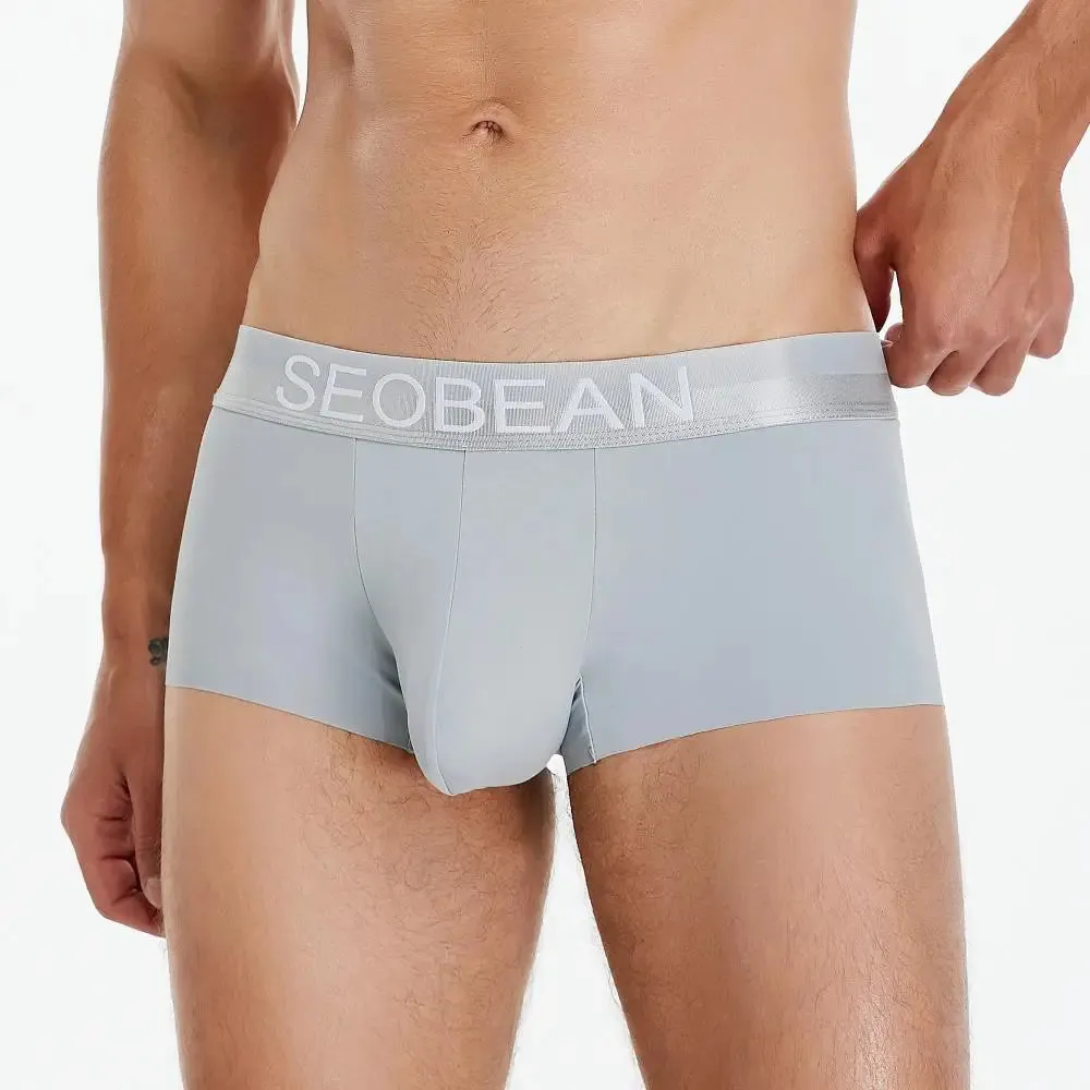 #PB Men's Boxers Ice Silk Cool Breathable Underwear Boxer Shorts