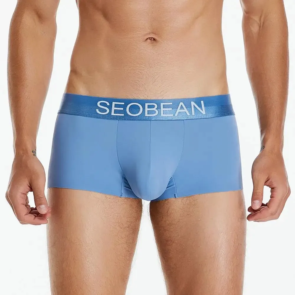 #PB Men's Boxers Ice Silk Cool Breathable Underwear Boxer Shorts