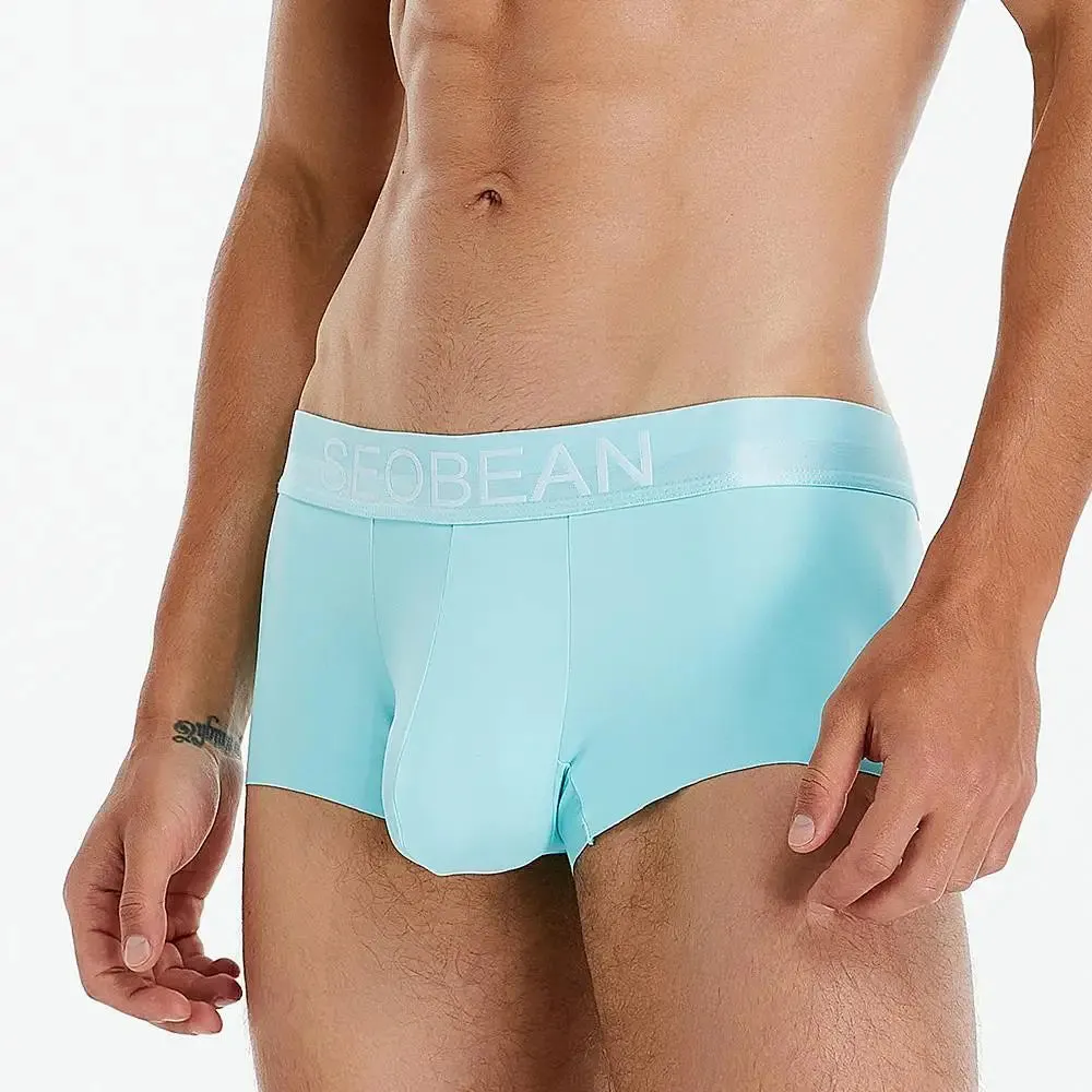 #PB Men's Boxers Ice Silk Cool Breathable Underwear Boxer Shorts