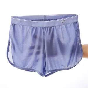 #PB Sleep Bottoms Men Arrow Shorts Ice Silk Mesh Breathable Underwear Boxers Shorts