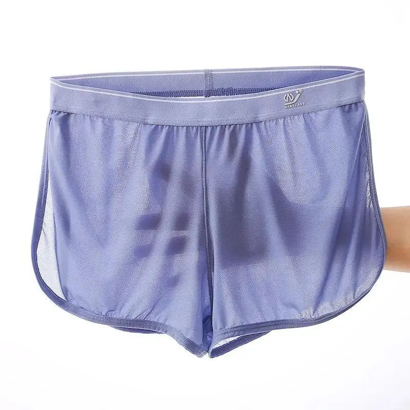 #PB Sleep Bottoms Men Arrow Shorts Ice Silk Mesh Breathable Underwear Boxers Shorts