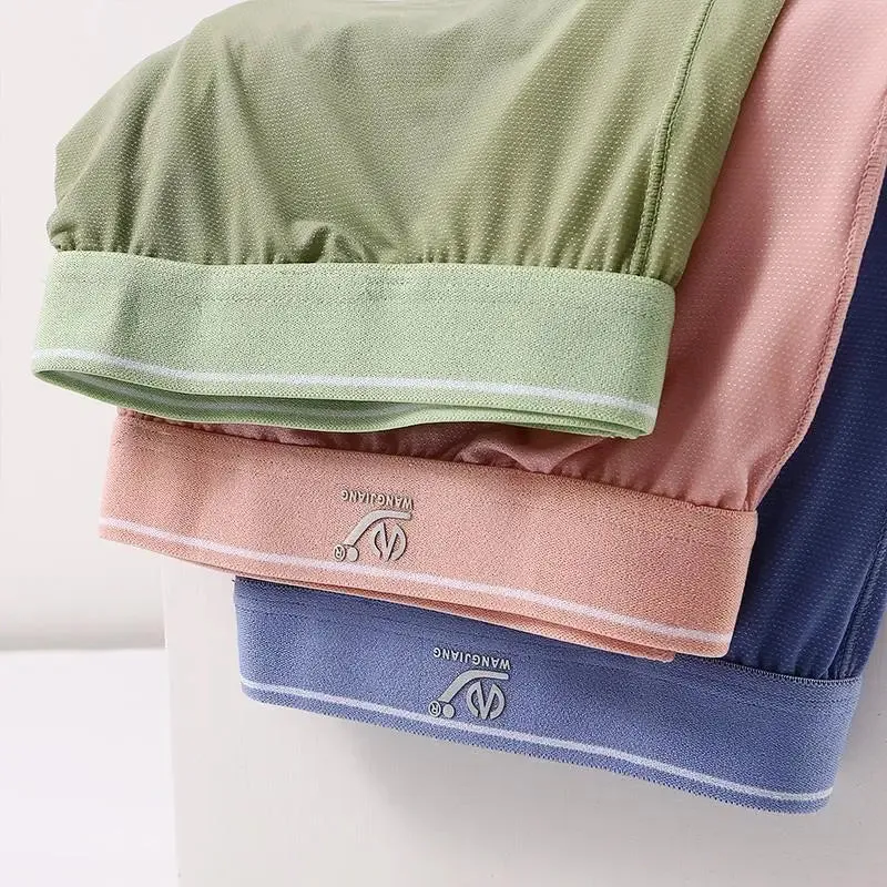 #PB Sleep Bottoms Men Arrow Shorts Ice Silk Mesh Breathable Underwear Boxers Shorts