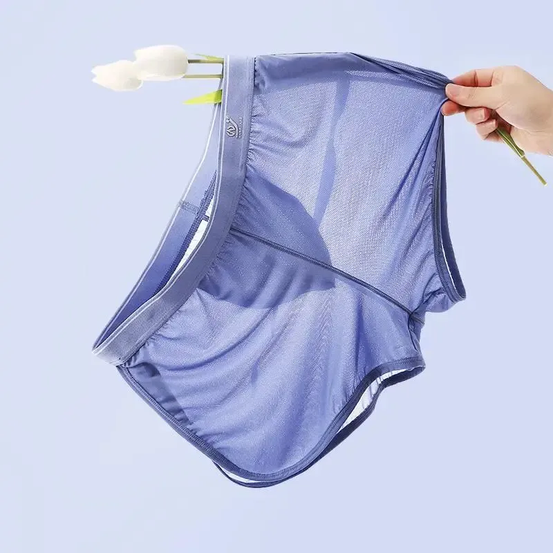 #PB Sleep Bottoms Men Arrow Shorts Ice Silk Mesh Breathable Underwear Boxers Shorts