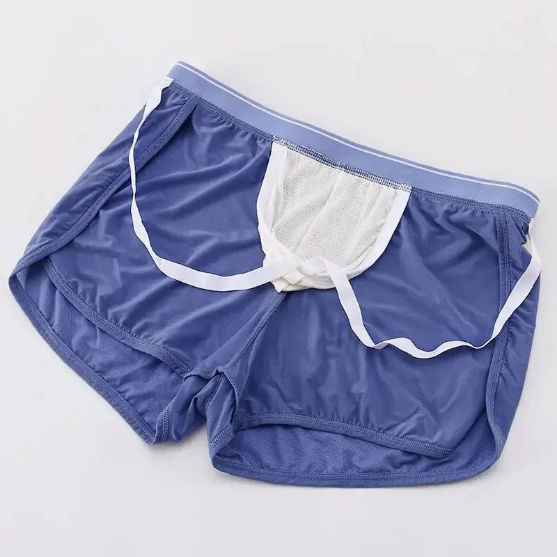 #PB Sleep Bottoms Men Arrow Shorts Ice Silk Mesh Breathable Underwear Boxers Shorts