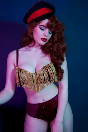 Peek & Beau - Major Velvet Tassle Bra DD  Cups