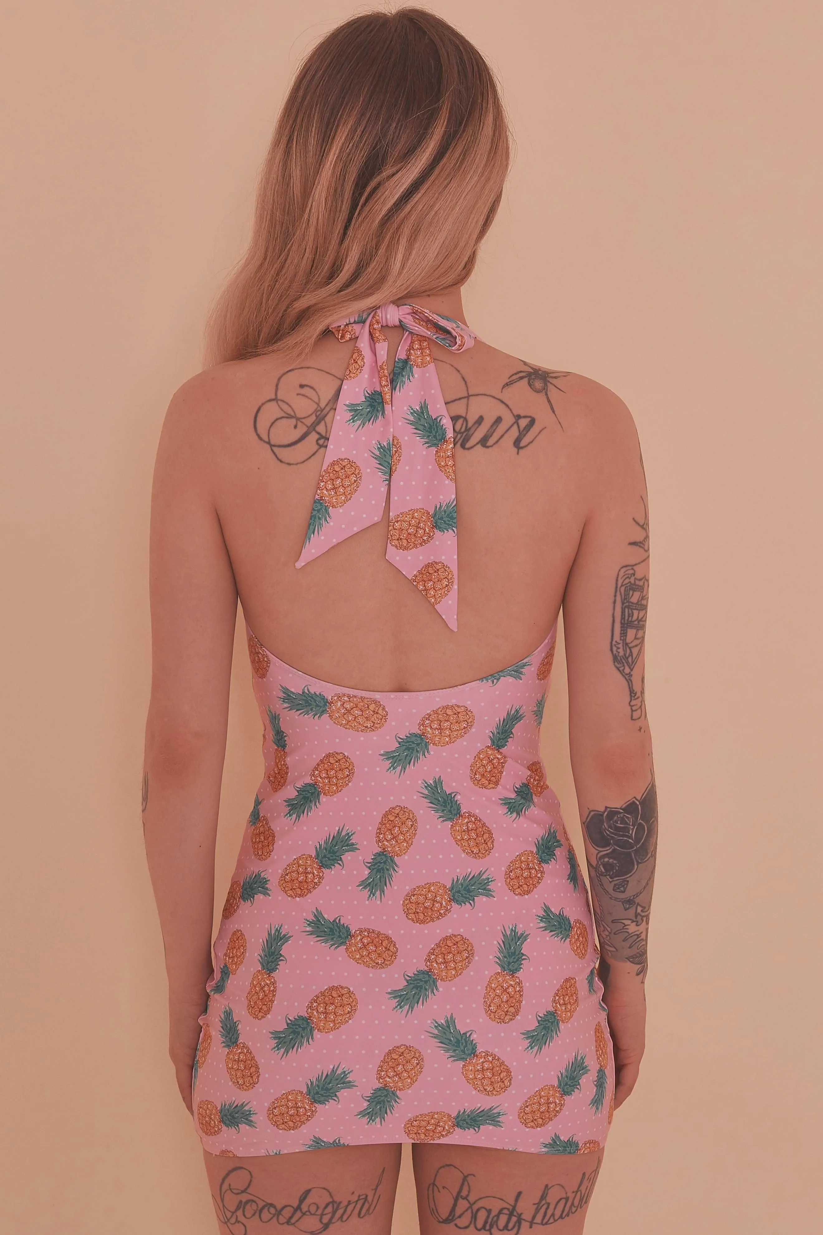 Pineapple Skirted Halterneck Swimsuit