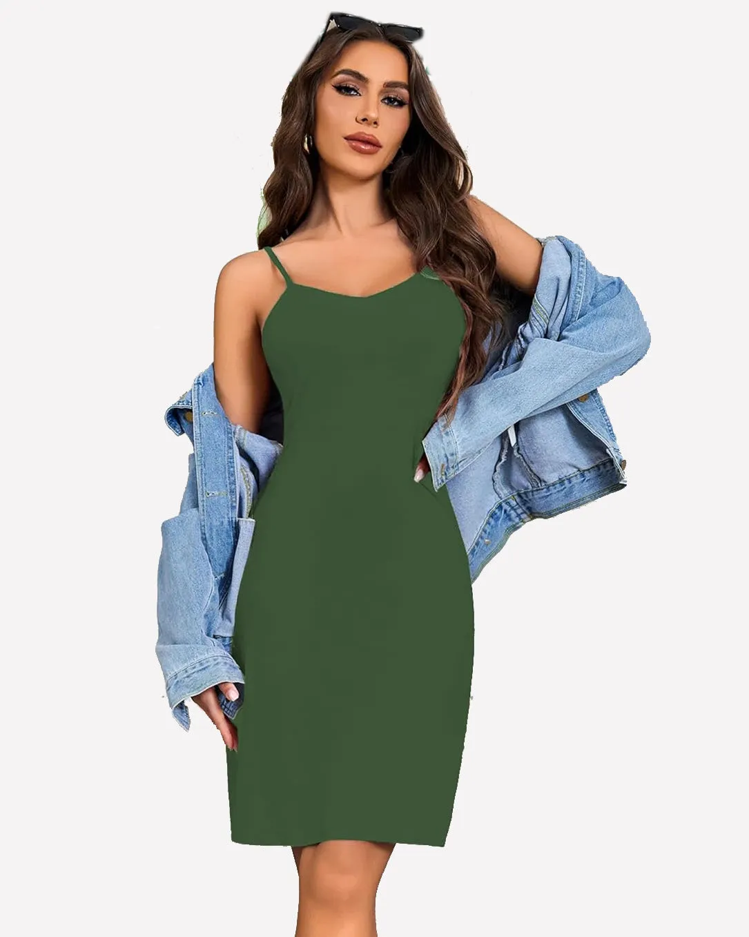 Print Full Slips Chemise Dress