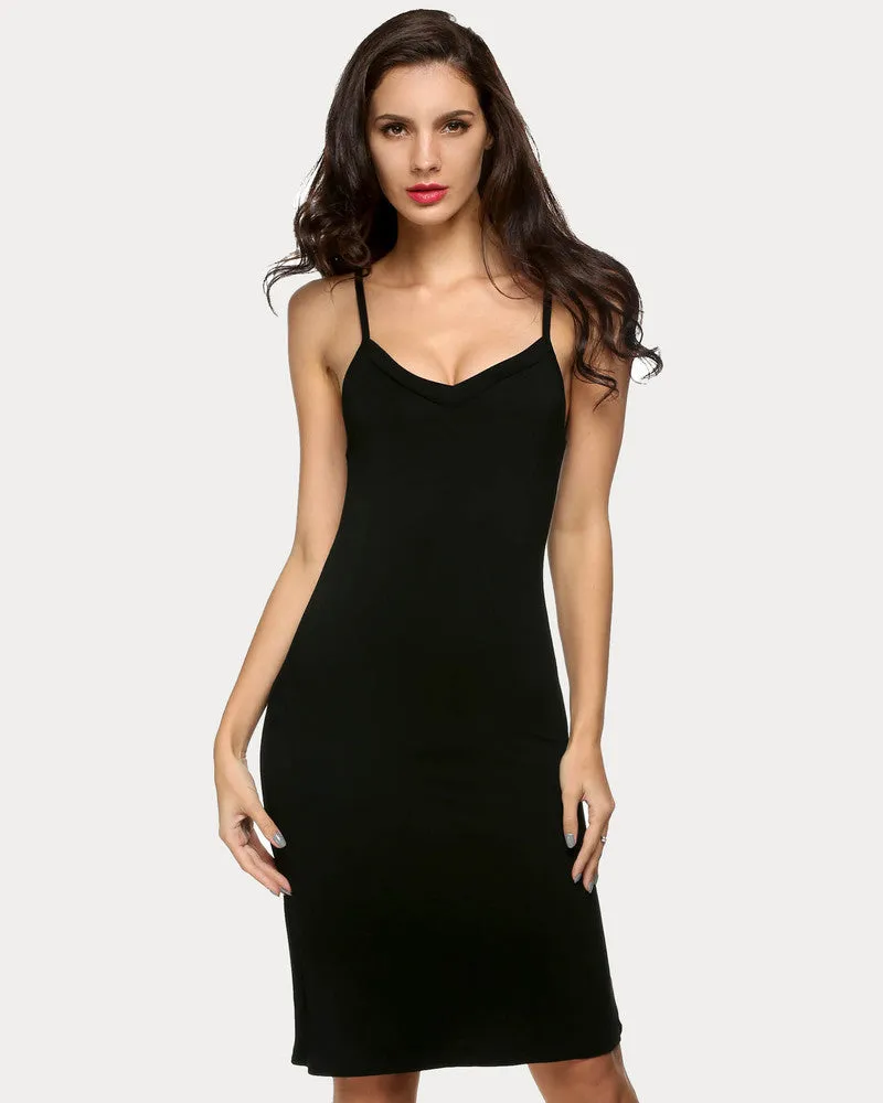 Print Full Slips Chemise Dress