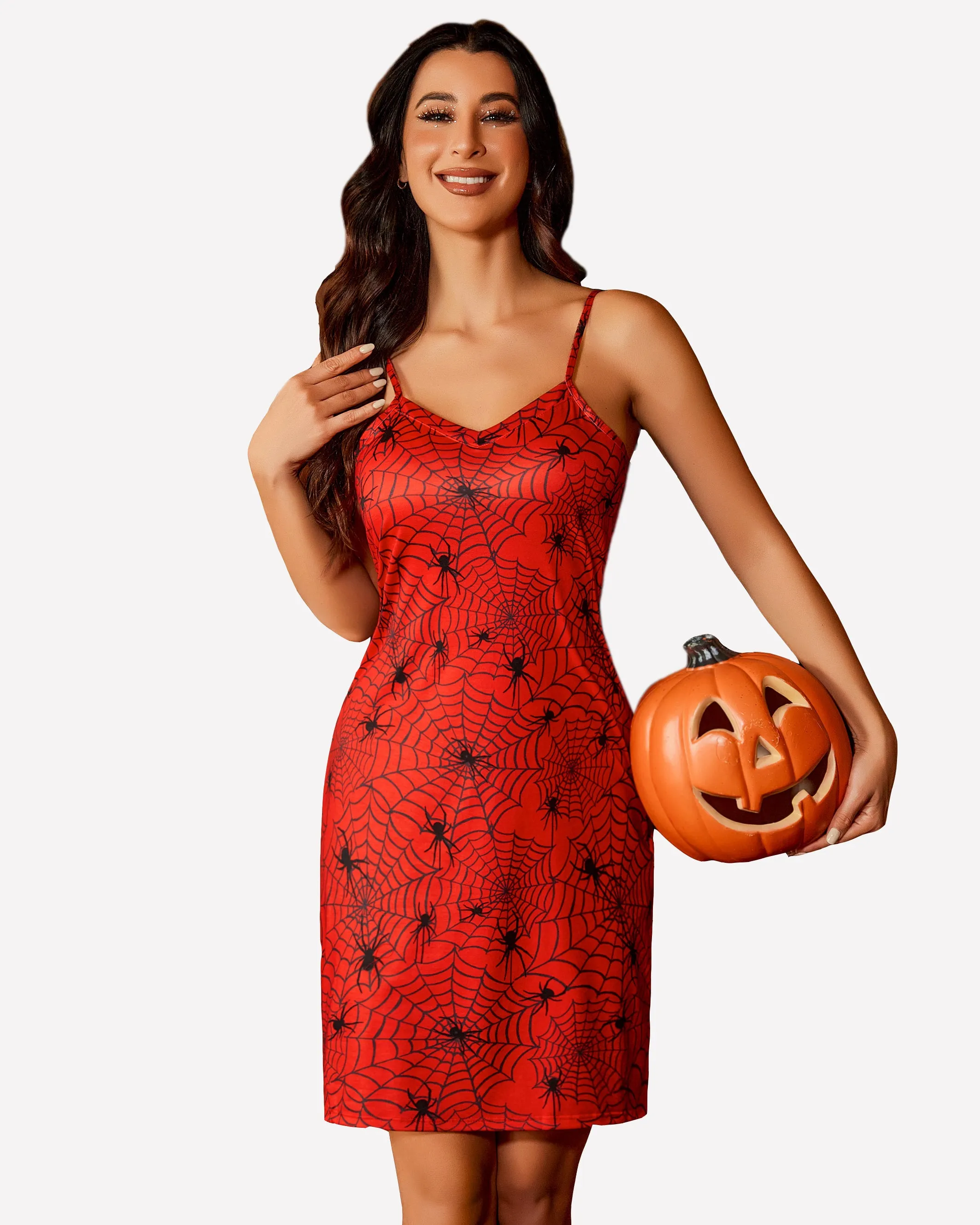 Print Full Slips Chemise Dress