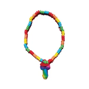 Rainbow Cock Stretchy Candy Necklace